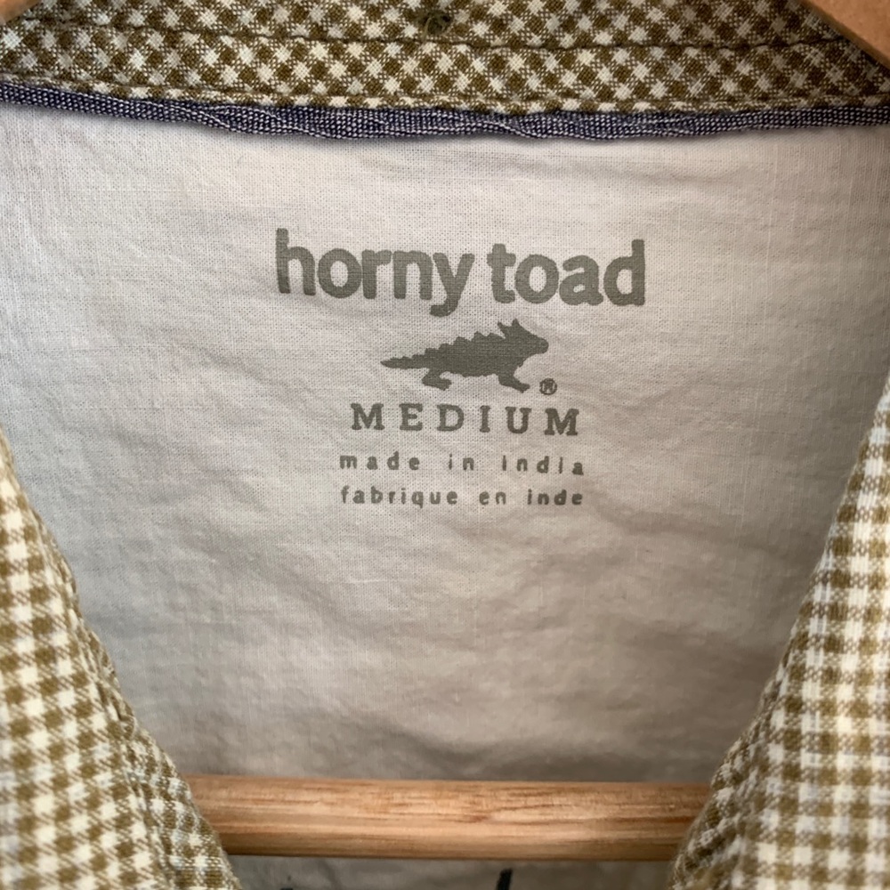 Horny Toad Khaki & White Gingham Buttondown - Picture 3 of 8